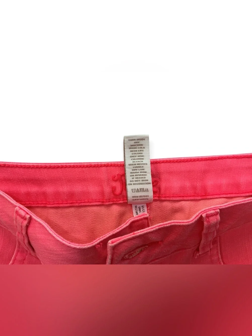 Justice Girls Pink Twill Denim Shorts Size 14.5 Plus Stretch Mid Rise NWT